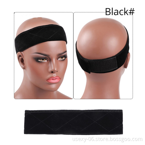 Black Beige Brown Wholesale Price Velvet Wig Grip headband Head Hair Band Wig Band